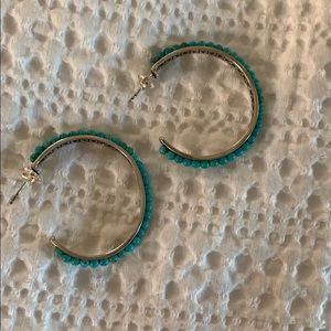 Jay King Silver and Turquoise Hoops